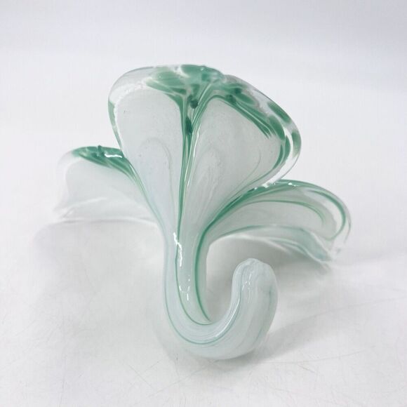 Set of 4 Vintage Murano Blown Glass Flowers Red Green Blue - Picture 9 of 16